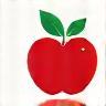 Apple icon with a leaf representing healthy eating